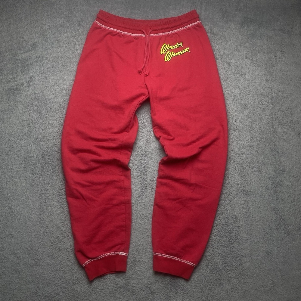 Wonder Woman Jogger Sweatpants Women's Size Medium Red